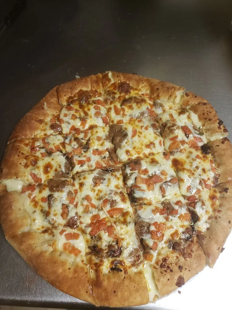 Steak Mushrooms Green Pepper Onions Pizza